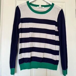 Forever 21 Navy And White Sweater with Green Trim